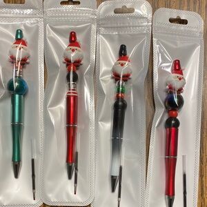 Handcrafted Christmas pens (Santa)